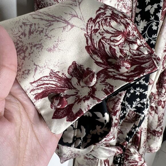 Tracy James Collection Sz M/L Stella Reversible Belted Midi Dress Long Sleeve - Picture 7 of 14